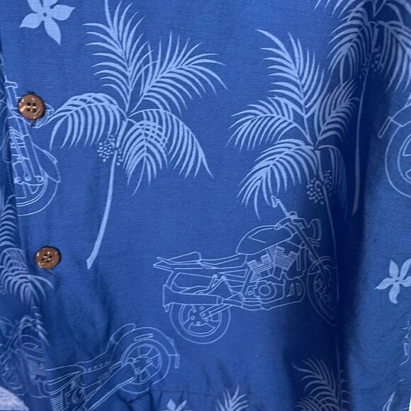 Vintage Bishop Street mens Hawaiian Motorcycle Themed shirt Medium - Picture 4 of 6